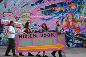Tinderbox Orchestra l-r Callum Stevenson, Claire Docherty, Rosie Irvine and Leo Bacica during a photocall to promote the Hidden Door Festival