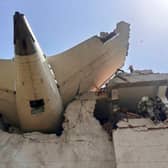 This photo shared on X by India's Central Industrial Security Force (CISF) shows debris of a plane that crashed in the northwestern Indian city of Ahmedabad
