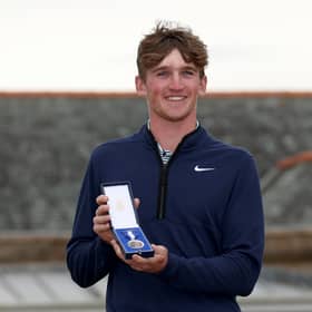 Nairn’s Calum Scott shows off the Silver Medal after finishing as leading amateur in last year’s 152nd Open at Royal Troon