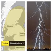 A yellow weather warning for thunderstorms has been issued by the Met Office.