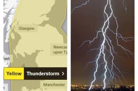 A yellow weather warning for thunderstorms has been issued by the Met Office.
