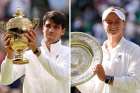 Carlos Alcaraz and Barbora Krejčíková are the Wimbledon singes defending champions.