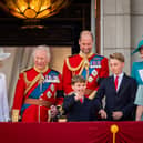Queen Camilla, King Charles III, Prince Louis, the Prince of Wales, Prince George, the Princess of Wales and Princess Charlotte on the balcony of Buckingham Palace, London, to view the flypast following, the Trooping the Colour ceremony in central London, as King Charles III celebrates his official birthday. PIC: Aaron Chown/PA Wire