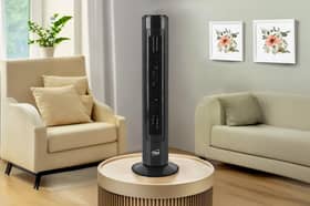 The Neo 29” Oscillating Tower Fan blends into modern spaces 