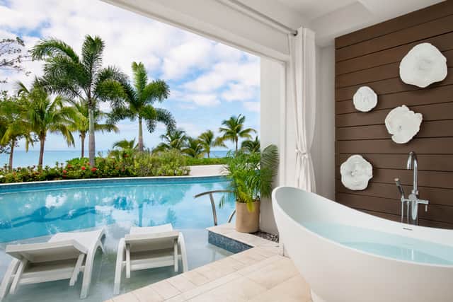I stayed in one of the beachfront swim up suites.