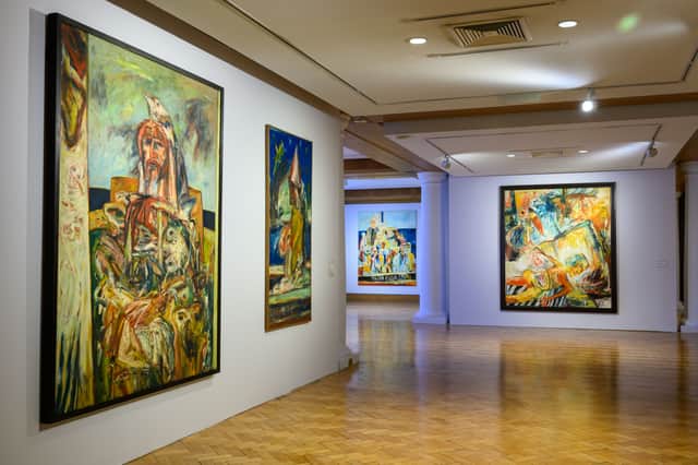 Installation view of John Bellany: A Life in Self-Portraiture at the City Art Centre, Edinburgh