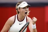 Katie Boulter celebrates during her match against Diana Shnaider on day four of the HSBC Championships at The Queen's Club, London. Picture: Jordan Pettitt/PA Wire
