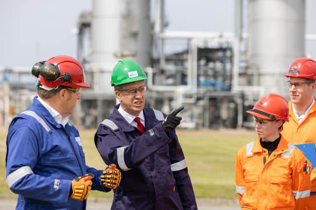 Energy Security and Net Zero Secretary Ed Miliband on a visit to St Fergus in Aberdeenshire to welcome funding for the Acorn project confirmed in the Spending Review