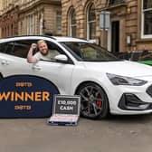 Lewis Denner was in shock and lost for words when his prize was handed over