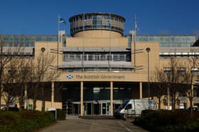GV of the Scottish Government building at Victoria Quay in Leith