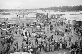 The Royal Highland Show's new permanent site at Ingliston in July 1959 with the Ellect Ross Tractor stand in the foreground. 