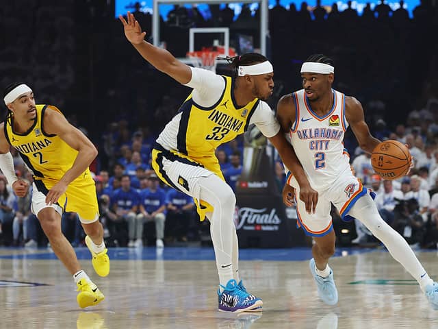 Can NBA MVP and Oklahoma City Thunder icon Shai Gilgeous-Alexander win his first Championship ring by defeating the Pacers in game six? Cr: Getty Images.
