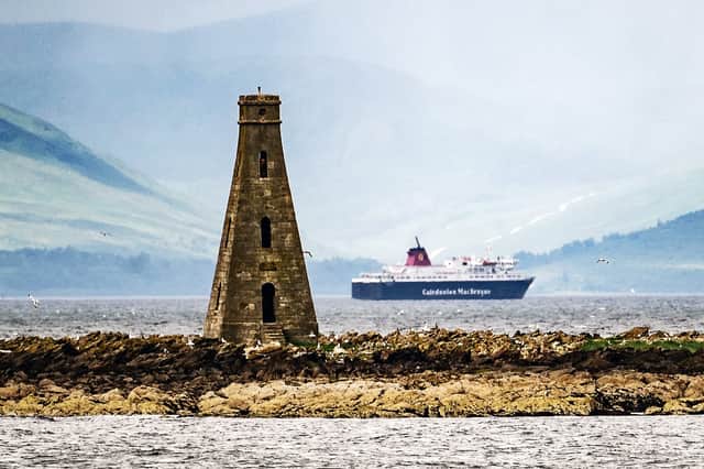 Caledonian Isles undergoing sea trials in the Clyde on Tuesday