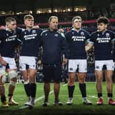 Scotland U20 head coach Kenny Murray, centre, with some of his players. 