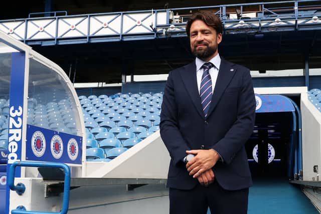 Rangers head coach Russell Martin will hope to improve fortunes at Ibrox following a tough domestic campaign last season. Cr: SNS Group.