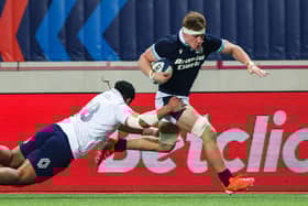 Freddy Douglas scored a stunning try for Scotland Under-20s against France in the U20 Six Nations match at Stade Jean-Bouin in Paris in March.