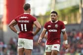 Sione Tuipulotu and Duhan van der Merwe of British & Irish Lions during the 1888 Cup defeat to Argentina at Aviva Stadium. (Photo by Charles McQuillan/Getty Images)