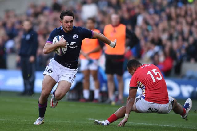 Rufus McLean scored two tries on his Scotland debut against Tonga on October 30, 2021.