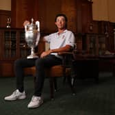 American Ethan Fang shows off the trophy after winning the 130th Amateur Championship at Royal St George's