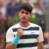 Carlos Alcaraz is in the final of the Queen's Club Championships today.