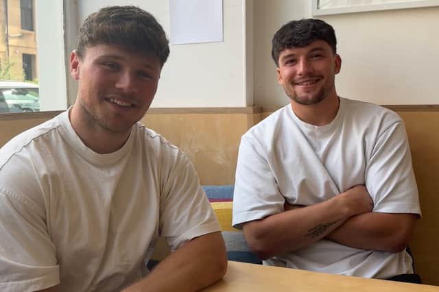Edinburgh Rugby fly-half Cammy Scott (right) and former Scotland U20s player Ethan McVicker run their own coffee trailer, Ramblin Roast.