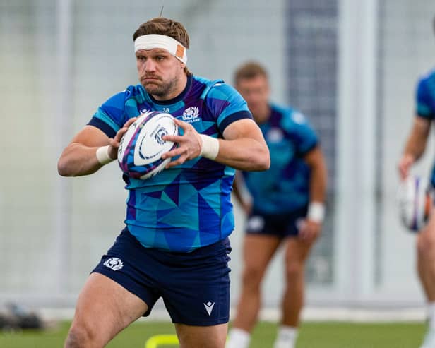 George Turner has return to the Scotland fold and is pictured during a squad training session this week at the Oriam.