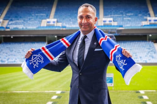Rangers vice-chairman Paraag Marathe addresses the media after the club's EGM, on June 23, 2025,  at Ibrox Stadium in Glasgow, Scotland.  (Photo by Alan Harvey / SNS Group)