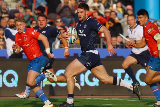 Matt Currie playing for Scotland against Chile during last summer's tour.
