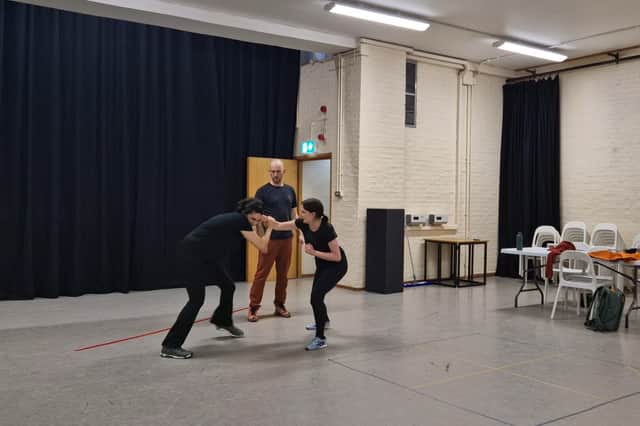 Jane Bradley learns stage fighting techniques at the Royal Conservatoire of Scotland.