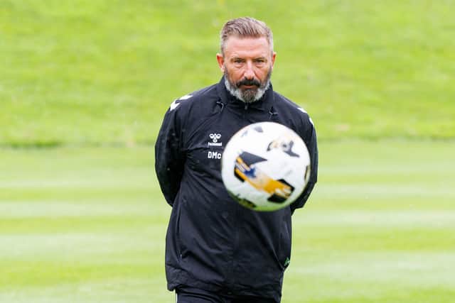 Hearts head coach Derek McInnes during a training session at the Oriam, on June 24, 2025. (Photo by Mark Scates / SNS Group)