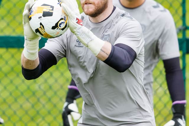 Zander Clark during a Hearts training session at the Oriam on Tuesday. (Photo by Mark Scates / SNS Group)