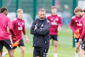 Hearts head Coach Derek McInnes during a training session at the Oriam on Tuesday. (Photo by Mark Scates / SNS Group)