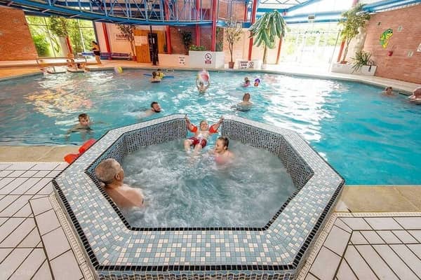 Families relax and play in the heated indoor pool and spa at Solway Holiday Park – one of the leisure facilities included in the Wowcher deal.