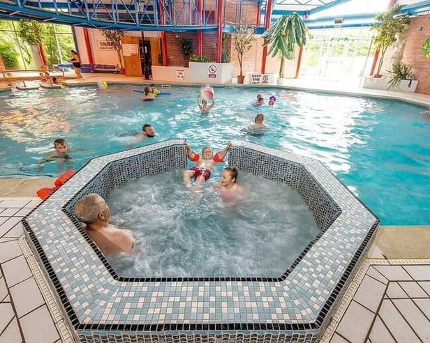 Families relax and play in the heated indoor pool and spa at Solway Holiday Park – one of the leisure facilities included in the Wowcher deal.