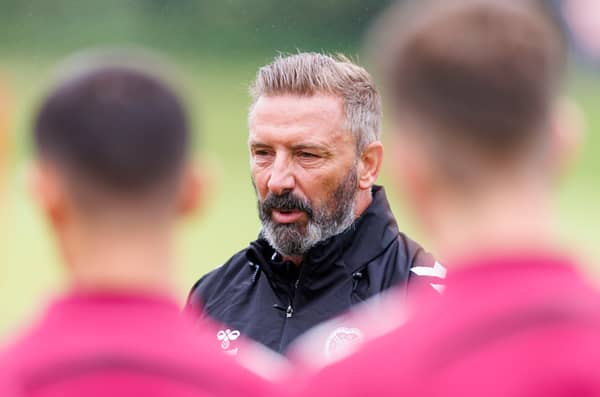 Hearts head coach Derek McInnes during a training session at the Oriam this week. (Photo by Mark Scates / SNS Group)