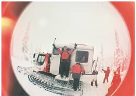 Cat Skiing at Mustang Powder, British Columbia, Canada, as seen through a Lomo Fisheye No.2 camera