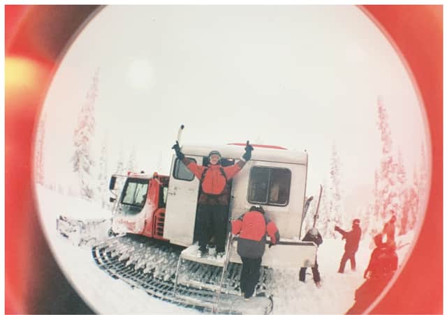 Cat Skiing at Mustang Powder, British Columbia, Canada, as seen through a Lomo Fisheye No.2 camera
