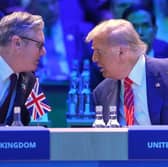 Keir Starmer speaks to US President Donald Trump at the Nato summit in The Hague (Picture: Kin Cheung/pool)