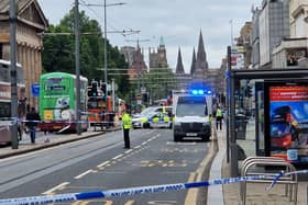A section of Princes Street from Hanover Street has been closed.