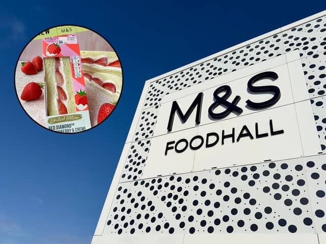 M&S strawberries and cream sandwich