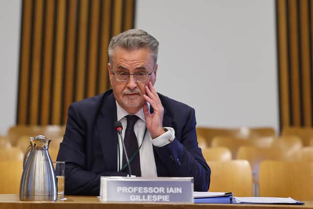 Professor Iain Gillespie, former principal and vice-chancellor of Dundee University, at Holyrood's education committee.