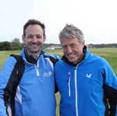 Graeme Smeaton and Hugh Grant pictured at Luffness Golf Club in East Lothian