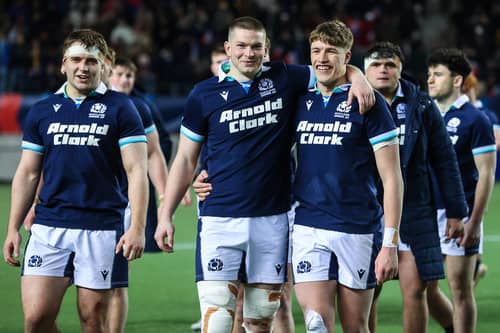 Scotland U20s' Oliver Duncan (L) and Jack Brown.