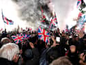 People who supported Brexit celebrate on the day the UK formally left the European Union. Few seem quite so enthusiastic today (Picture: Jeff J Mitchell)