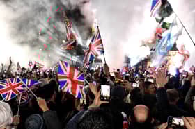 People who supported Brexit celebrate on the day the UK formally left the European Union. Few seem quite so enthusiastic today (Picture: Jeff J Mitchell)