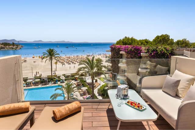 All the rooms enjoy views out across Alcudia Bay and the ones on the upper floor even have a rooftop terrace
