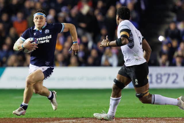 Rory Darge in action for Scotland against Fiji at Murrayfield in November. The sides will meet again in Suva in July.
