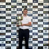 Bradley Neil shows off the trophy after winning the Newmachar Classic presented by Boskalis for the second year in a row
