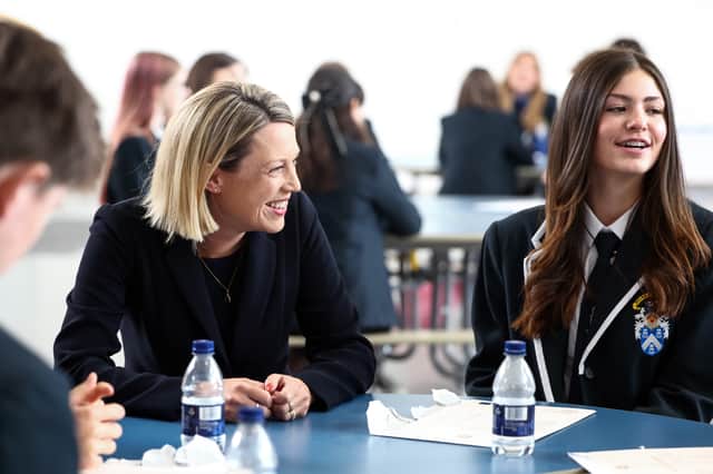Education Secretary Jenny Gilruth, seen visiting Madras College in St Andrews, needs to do more to ensure teachers and children alike are safe (Picture: Jeff J Mitchell)