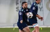 Alex Masibaka during a Scotland training session at the Oriam.